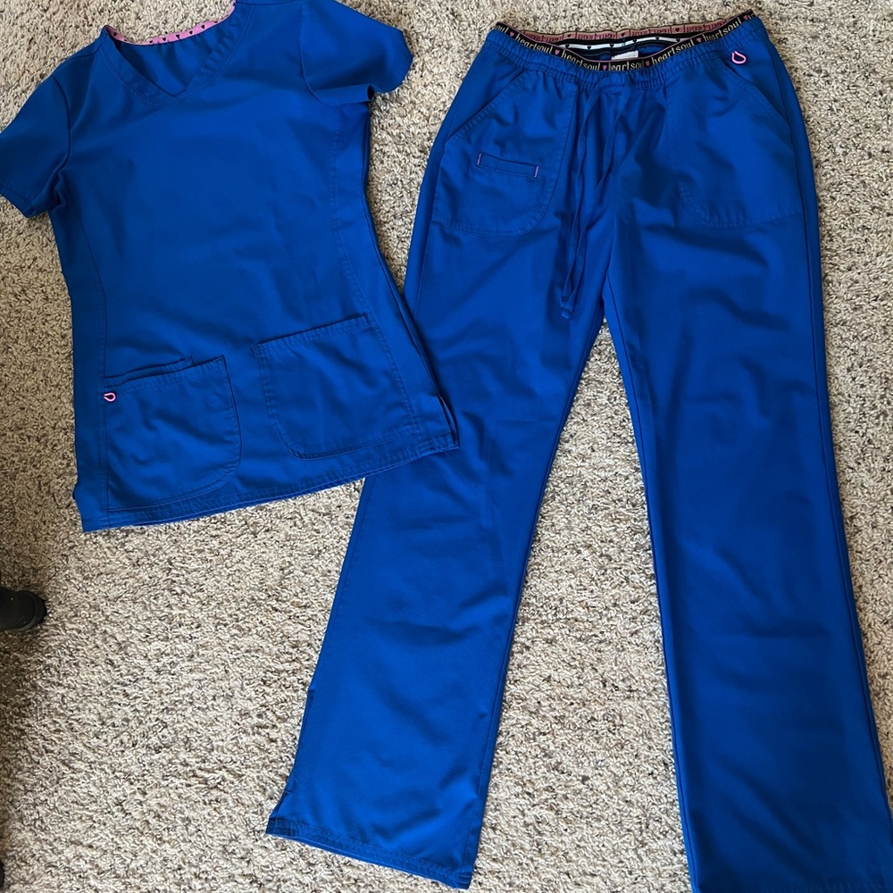 Royal Blue Medical Scrub Set - Top & Pants